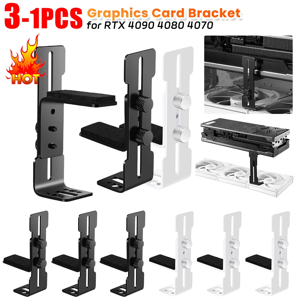 Chassis 12cm Fan Position GPU Support Frame Stainless Steel GPU Brace Prevent Sagging Video Card Support Bracket for RTX 4090