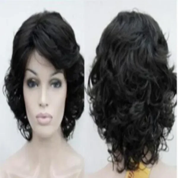 Popular Short Black Curly Women Ladies Daily Natural Hair Cosplay Wig