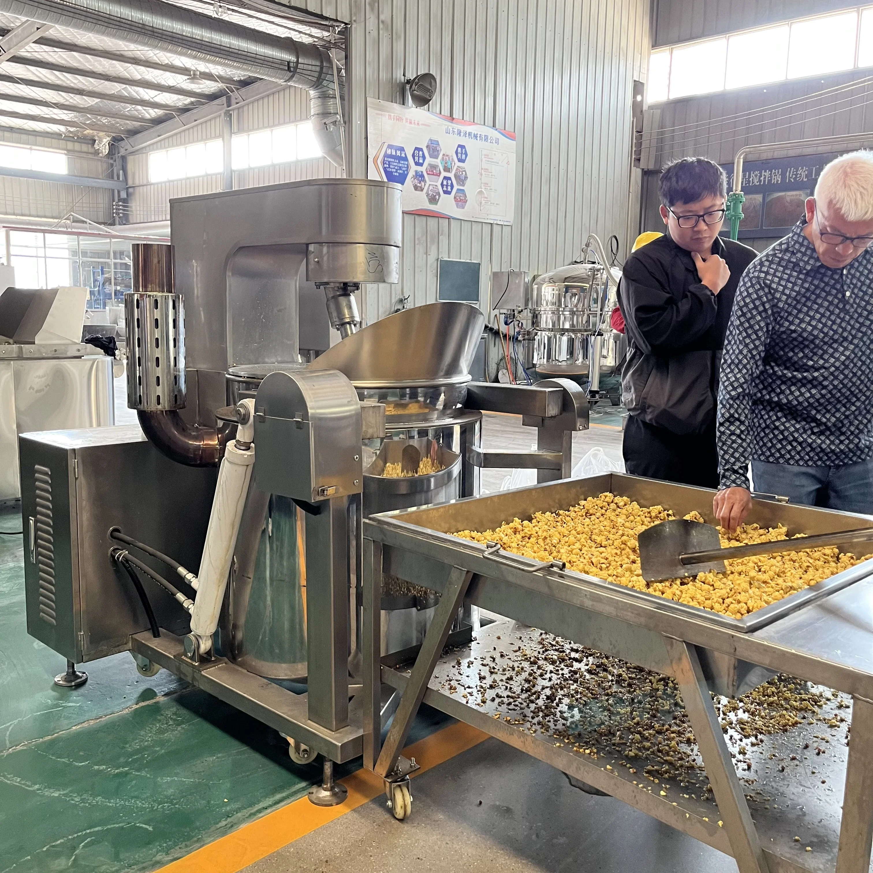 Commercial High Quality Gas Popcorn Machine Large Capacity Automatic Industrial Caramel Electric Popcorn Making Machine