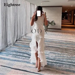 Eightree Arabic Sexy Evening Dresses Mermaid Silk Backless Beach Ruffles High Slit Party Dresses Abendkleider Dubai 2024