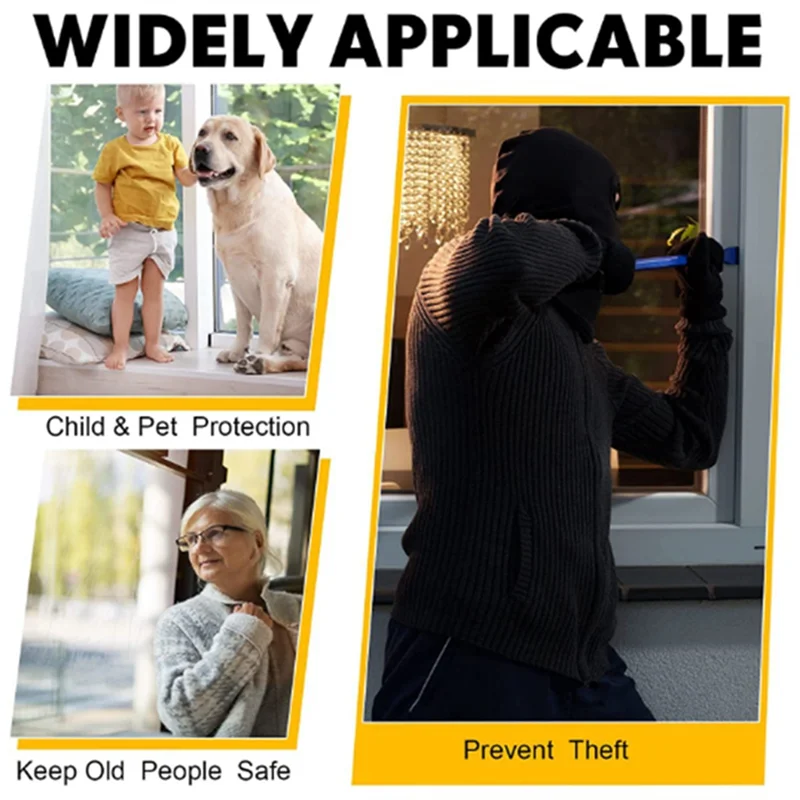 4 Sets Window Locks, Sliding Window Locks with Key for Vertical & Horizontal Sliding Windows Doors, Security Window Lock
