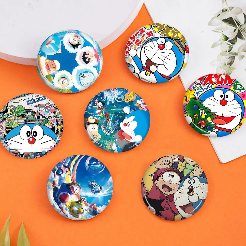 Classic Children Anime D-Doraemon Anime Button Pin Handmade Brooch For Clothes Cartoon Badge Jewelry Accessories