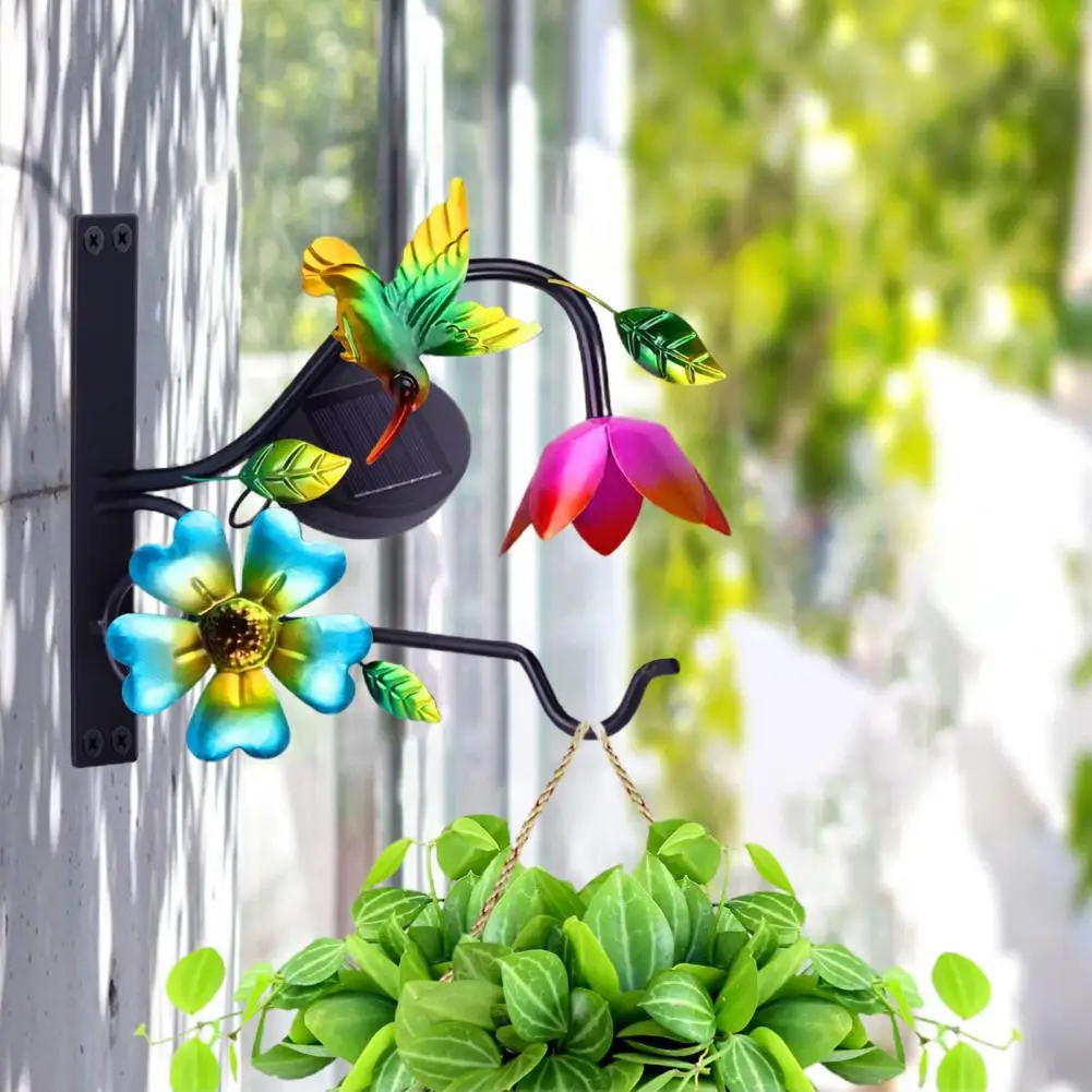 

Wrought Iron Plant Hook Metal Plant Hook Hanger with Solar Light for Outdoor Hanging Plant Holder Bird for Flower for Plants