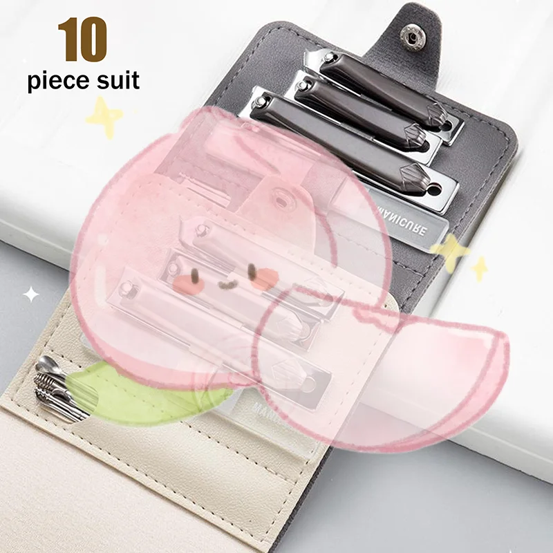 Juego de cortaúñas y pedicura de acero al carbono, herramientas de belleza para uñas y pies, Kit de recorte de manicura profesional, 10 Uds.