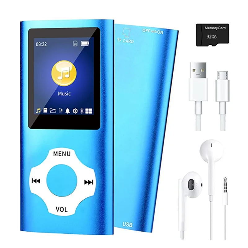 MP3 Music Player with Bluetooth 5.0,Portable HiFi Music Player /Video/Photo Viewer/E-Book Player for Kids(Blue)