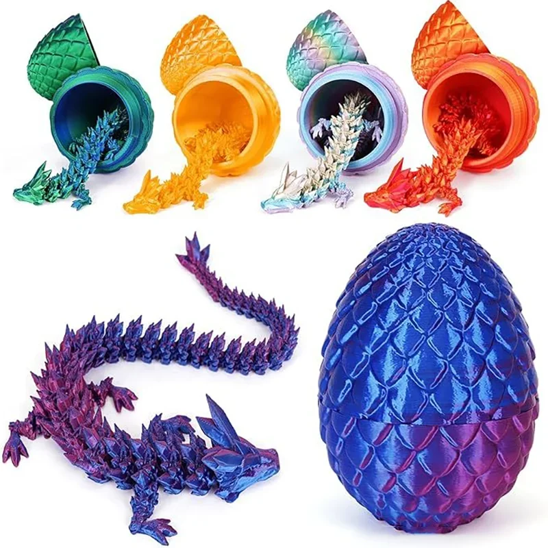 

3D Printed Dragon Rotatable Articulated Dragon Egg Full Body Joints That Can Move Creative Toy Office Desktop Decor ChildrenGift