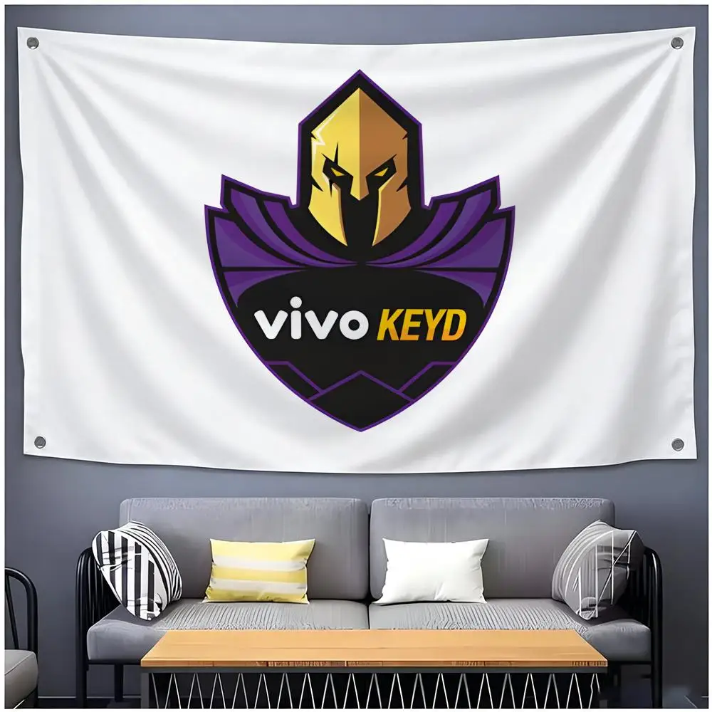 Esports Team Vivo Keyd Stars Flags Daily Four Ring Borderless Design Indoor Outdoor Decor Easy to Hang Install