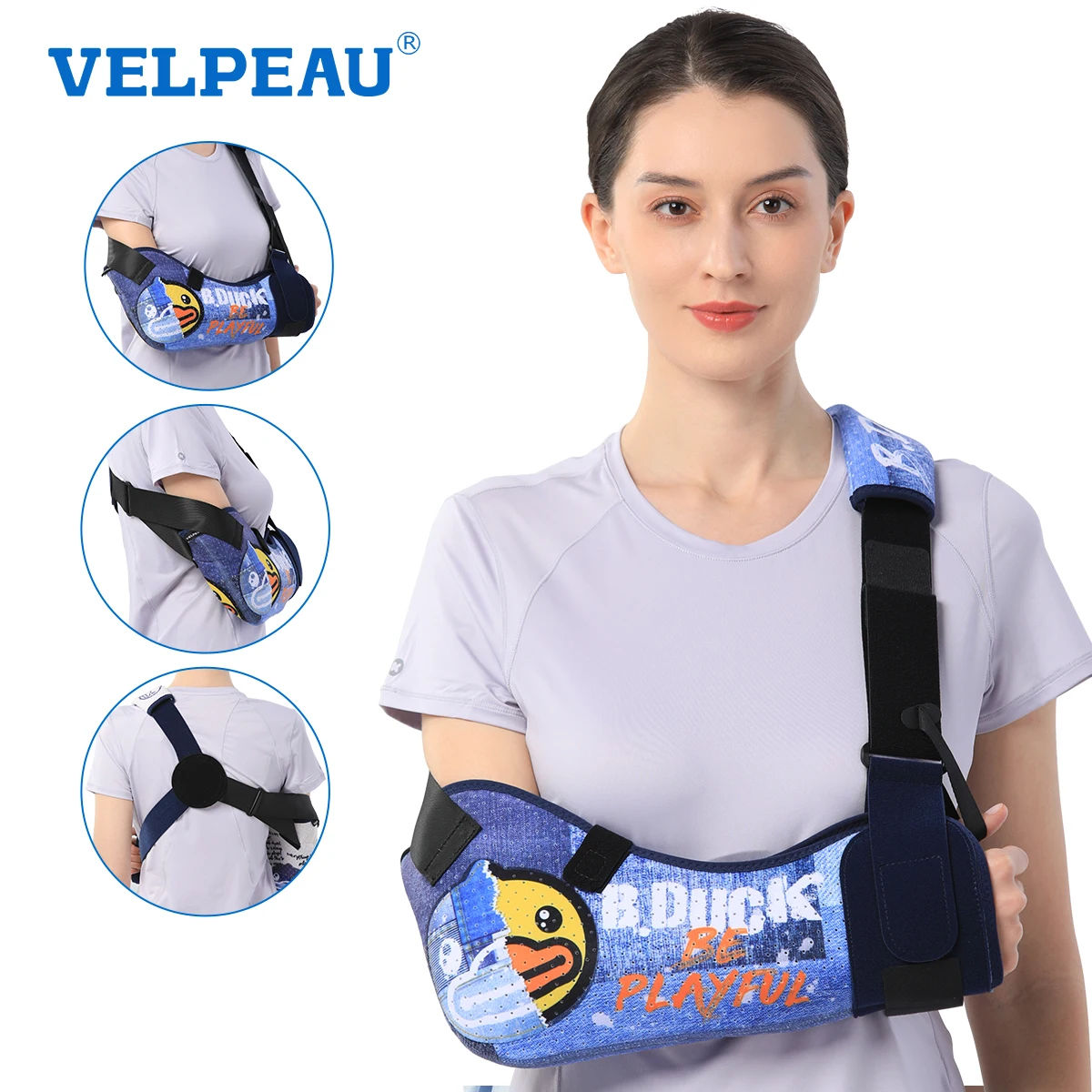 VELPEAU Medical Arm Sling for Forearm Fractures and Joint Dislocation Arm Support Adjustable for Adults with Foam Shoulder Pad