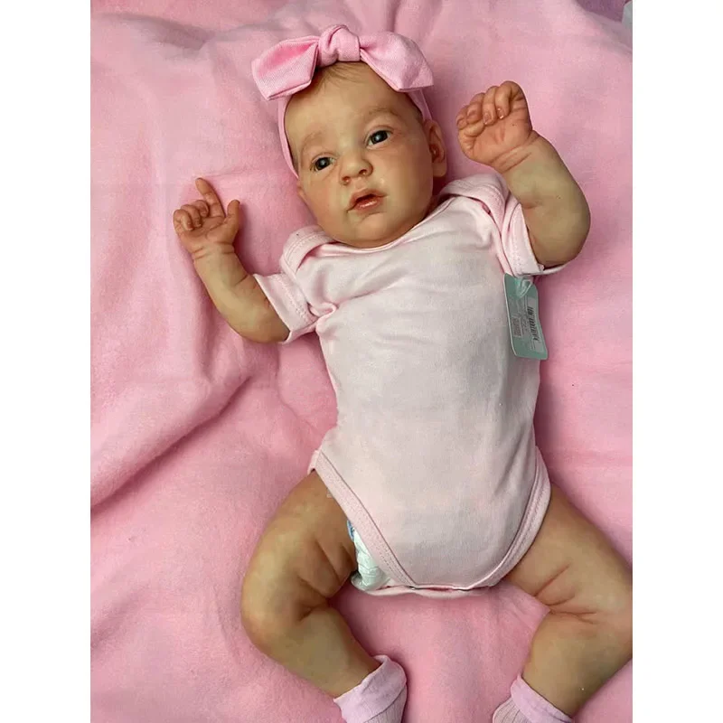Corpo morbido Maryann Lifelike 50CM Reborn Doll Dipinto dettagliato a mano con vene visibili Tono della pelle 3D realistico