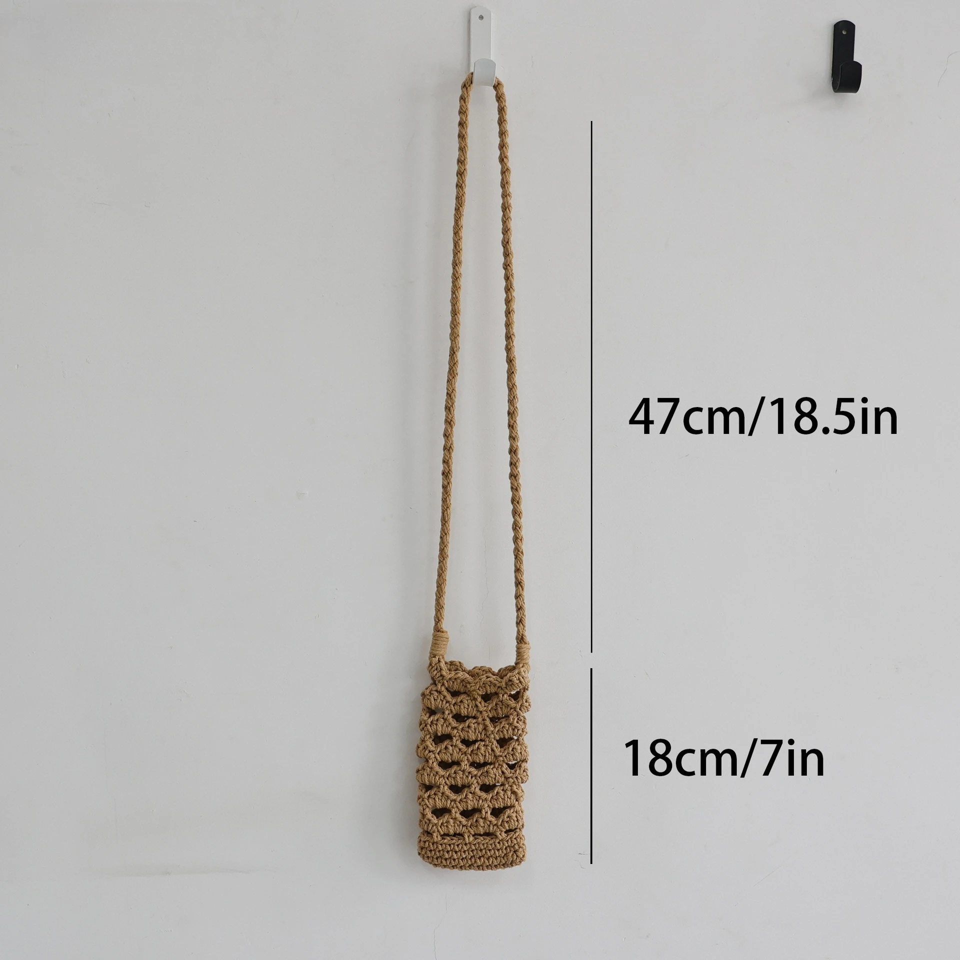 Hand-Woven Mobile Phone Bag Summer Small Bag mini Messenger Holiday Women's Bag Various Combinations Cotton Rope Bag Net Pocket