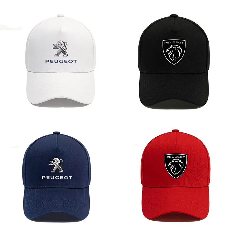 Car Emblem Hat Baseball Caps Sunscreen Hat Sticker Accessories For Peugeot 206 307 308 207 3008 208 407 508 2008 5008 301 406