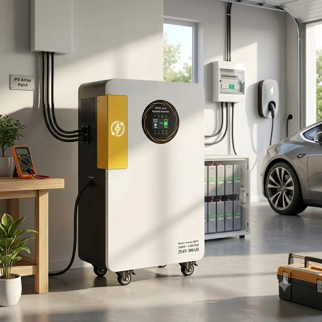 All‑in‑one Energy Storage Cabinet For Off‑Grid Solar Installation Built‑in 12kW Inverter LiFePO4 Battery