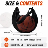 Single Ball Bag Mesh Basketball Carry Bag with Zipper Pocket Adjustable Shoulder Strap for Soccer Volleyball 5