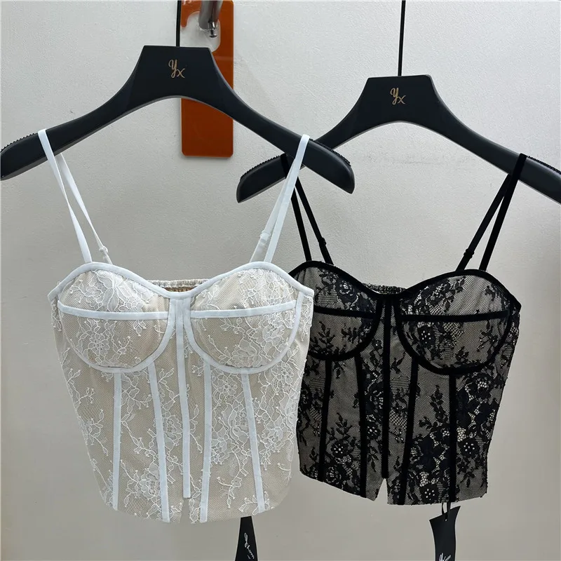 

Женский укороченный топ-бюстье из кружева для похудения, сексуальный, дышащий, с V-образным вырезом, из смеси полиэстера и спандекса