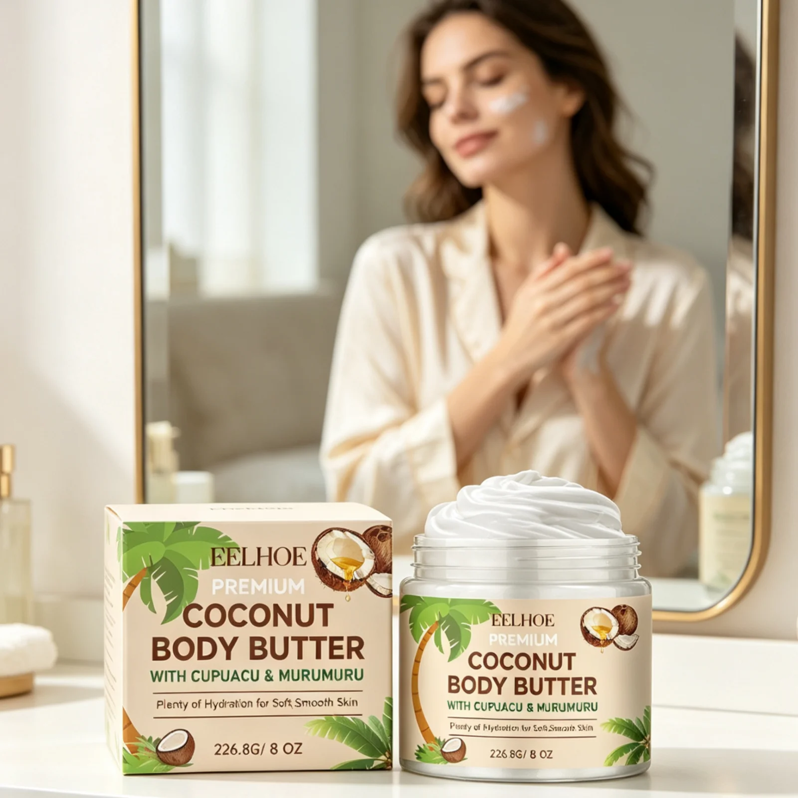 Coconut Body Butter Moisturizing Barrier Relieve Dryness Firming Touch Smooth Skin Refreshing Gentle Deep Nourishing Body Cream