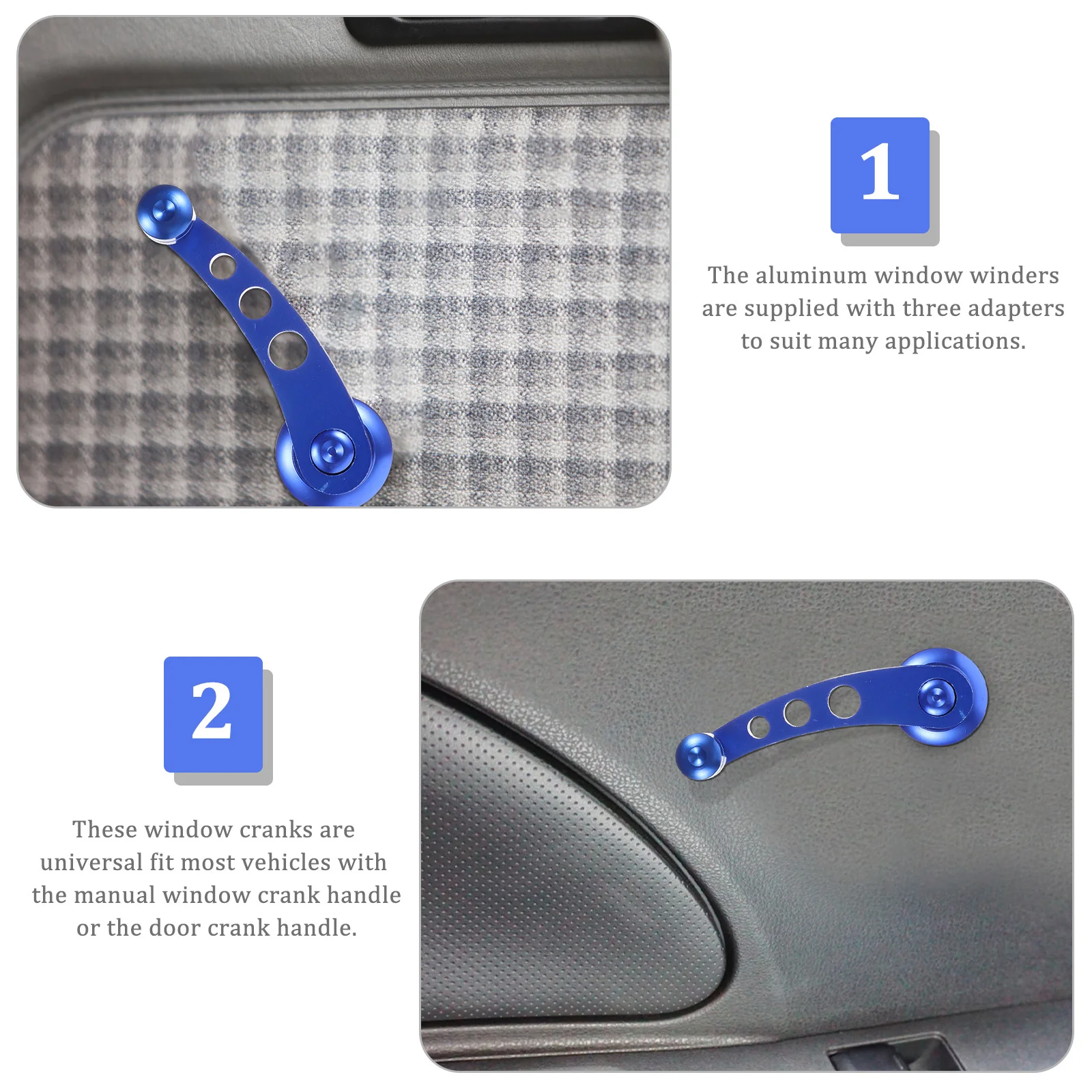 

1 set Car Window Crank Handle Aluminum Universal Fit For Manual Door Winder With Mounting Hardware Retainer Clip Car Interior