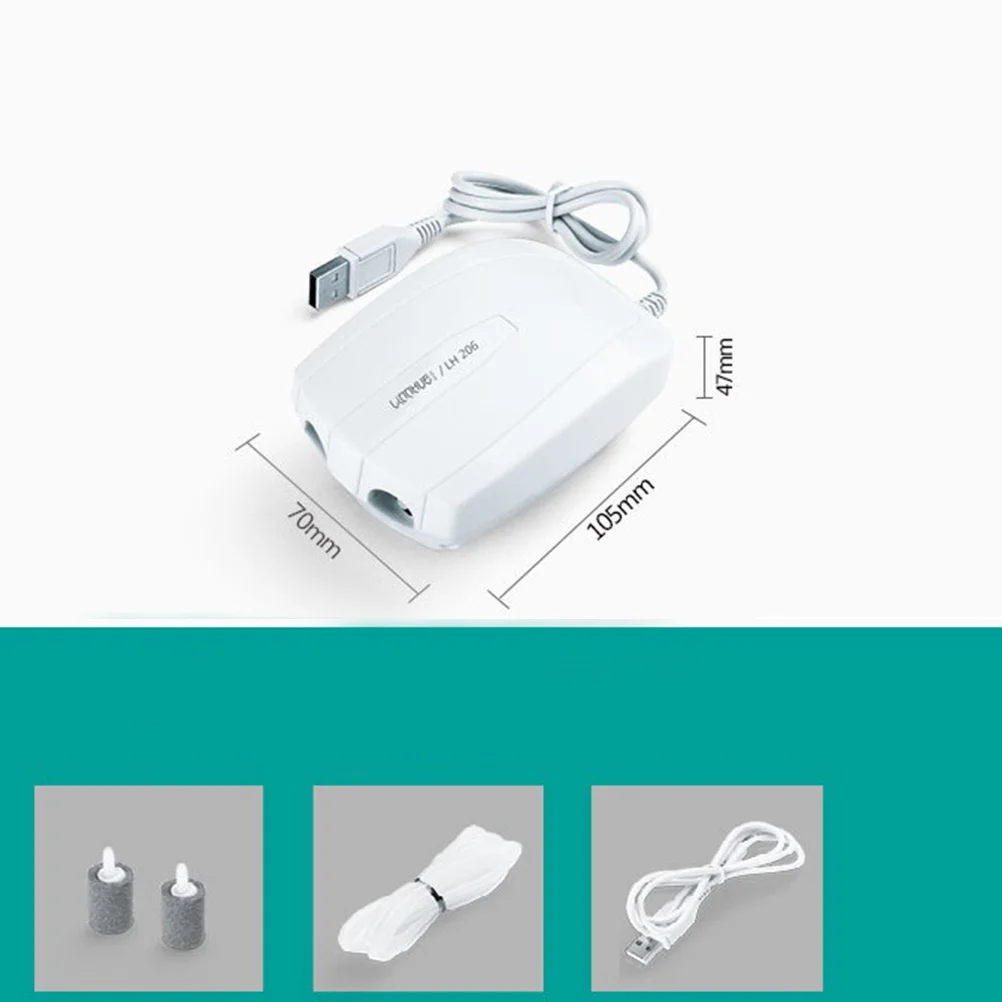 

Oxygen Pump For Aquarium Ultra Silent Usb Air Pump Mini Fish Tank Portable Aerator Compatible With Small Medium