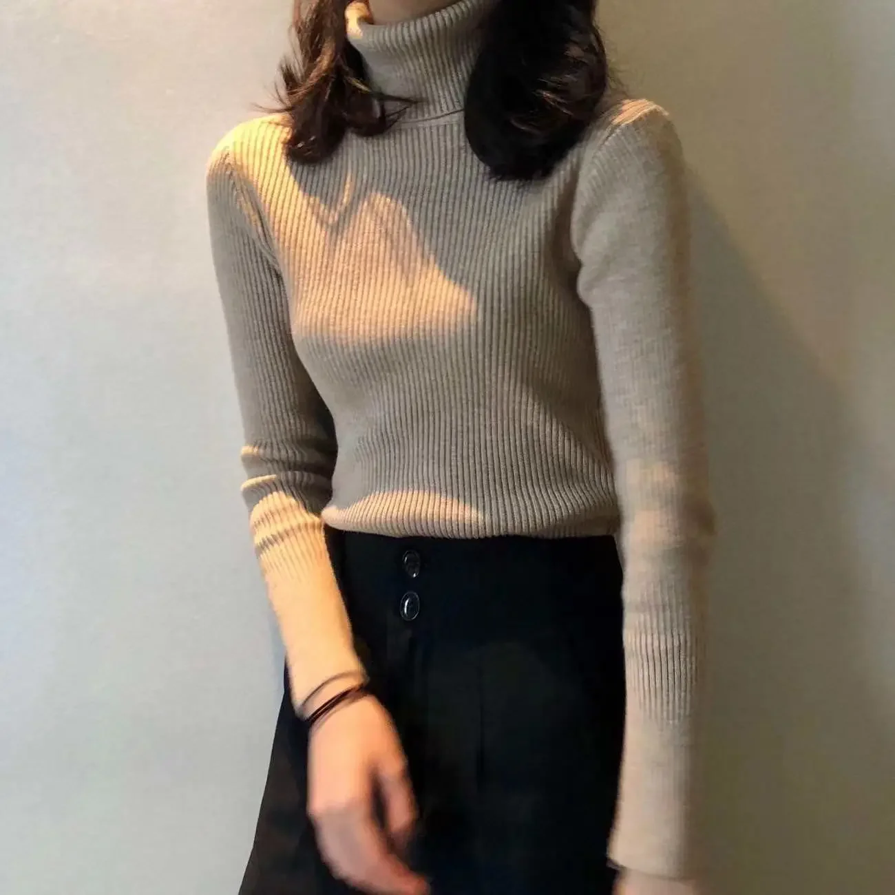 S-3XL Autumn Winter Turtleneck Sweater Pullovers for Women Simple Korean Fashion Vintage Female Long Sleeve Knitwear Warm Basic