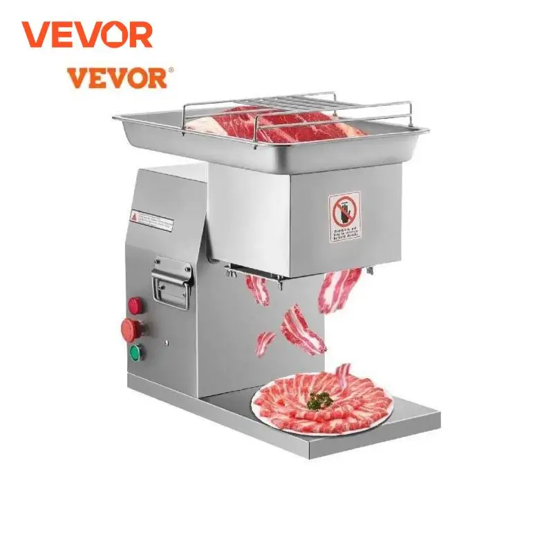 

VEVOR 250Kg/H Electric Meat Slicer Stainless Steel 3mm Blades Meat Cutter Grinder Machine Auto Kitchen Home Appliance Commercial