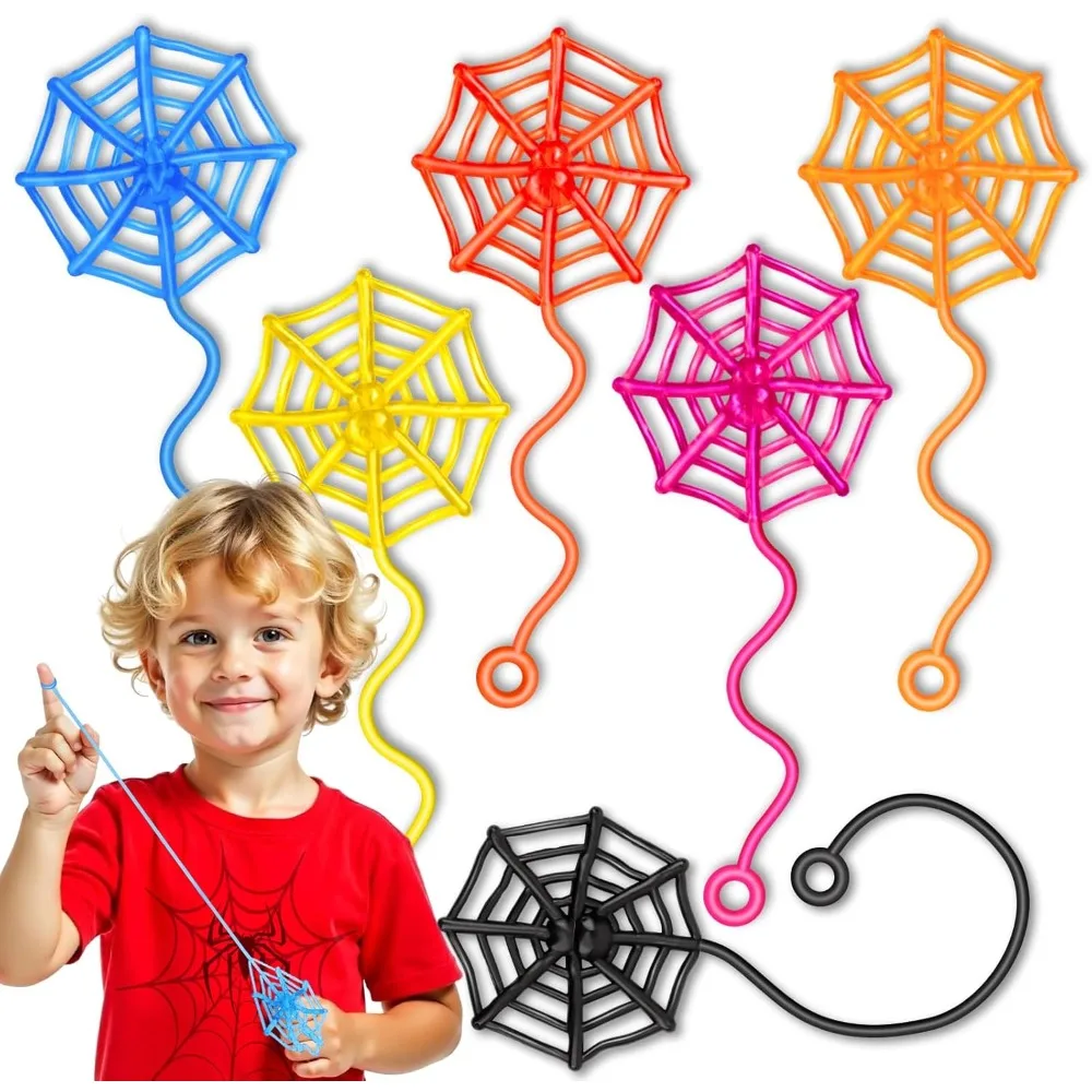 

30 Pcs Sticky Spider Web Sticky Hands for Kids Bulk Halloween Party Favors Decorationsr,Spider Webs for Classroom Prizes,Kids'