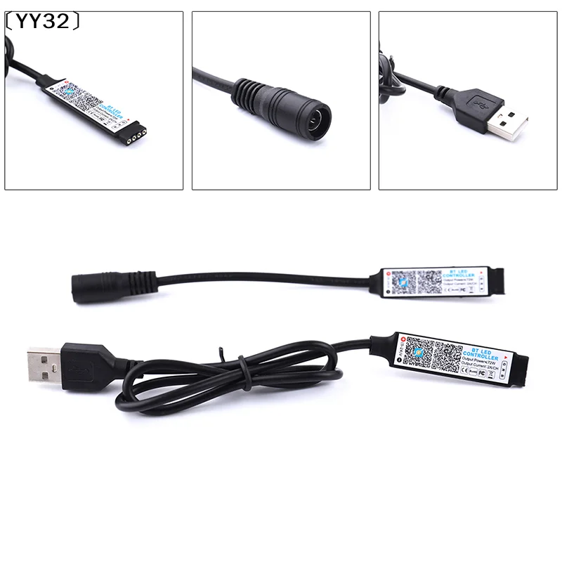 

Mini RGB Bluetooth-compatible Controller Music LED Light Strip Controller for RGB Tape Lights Smart APP Control DC 5V〔YY32〕