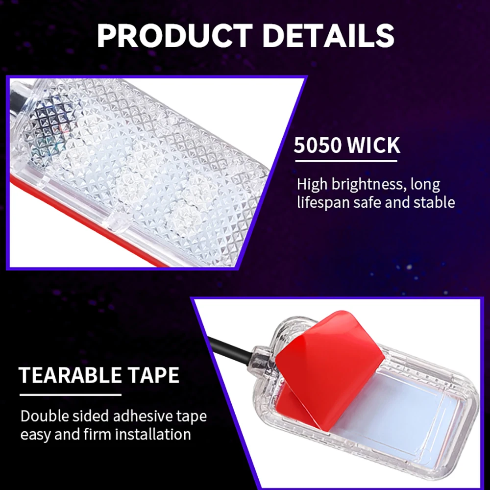 New LED Car Interior Atmosphere Foot Strip Light Accessories USB Lighter environment decorative lights With LED Ice Blue Light