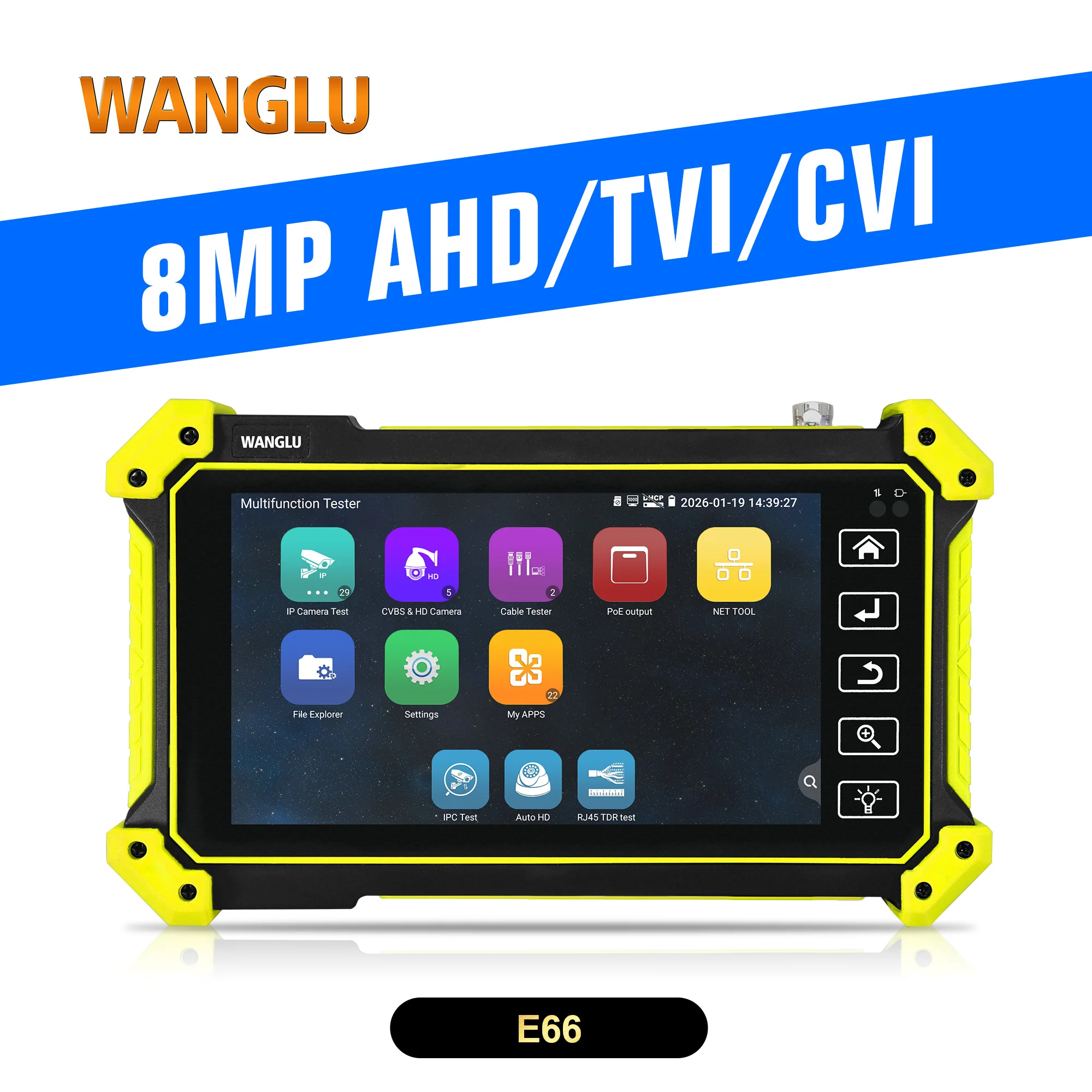 WANGLU 5.5 4K H.265 IPS Monitor IP Cameras Tester 8MP AHD TVI CVI CCTV Camera Tester Auto HD LLDP/CDP Detection WiFi Analyzer