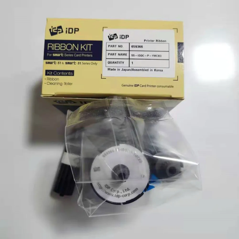 original Smart 659366 YMCKO 250 images color ribbon for IDP smart 31S 51S plastic PVC card printer