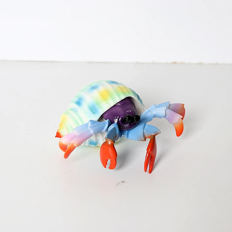 Realistic Hermit Crab Figurine Durable PVC Sea Creature Animal Model Figures Educational Toy for Kids Toddlers Boys Girls