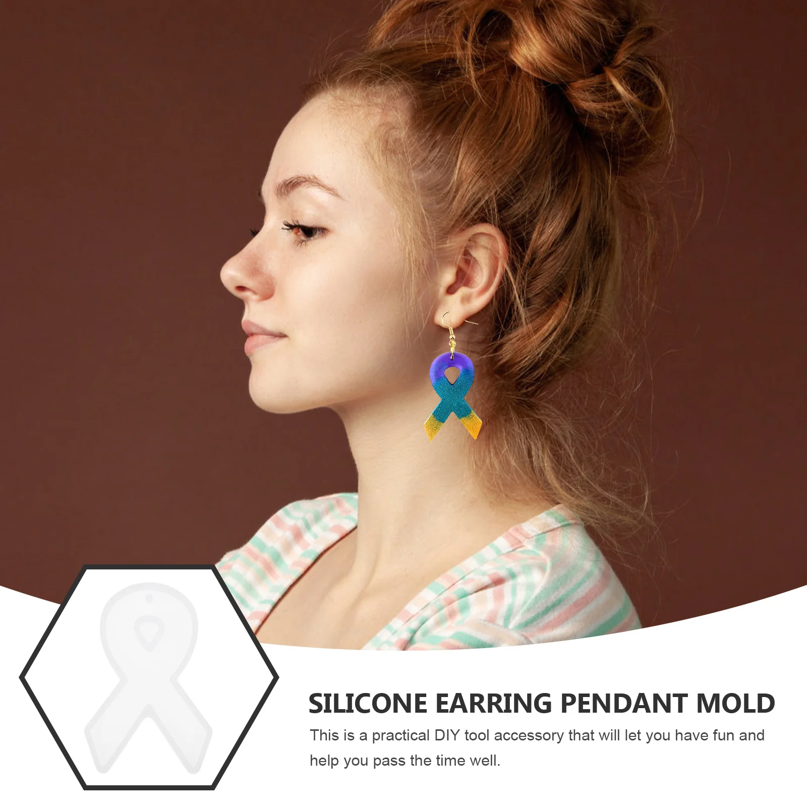 

2Pairs Silicone Earring Pendant Mold Flexible Durable DIY Resin Mold for Jewelry Pendant Craft Making Accessories