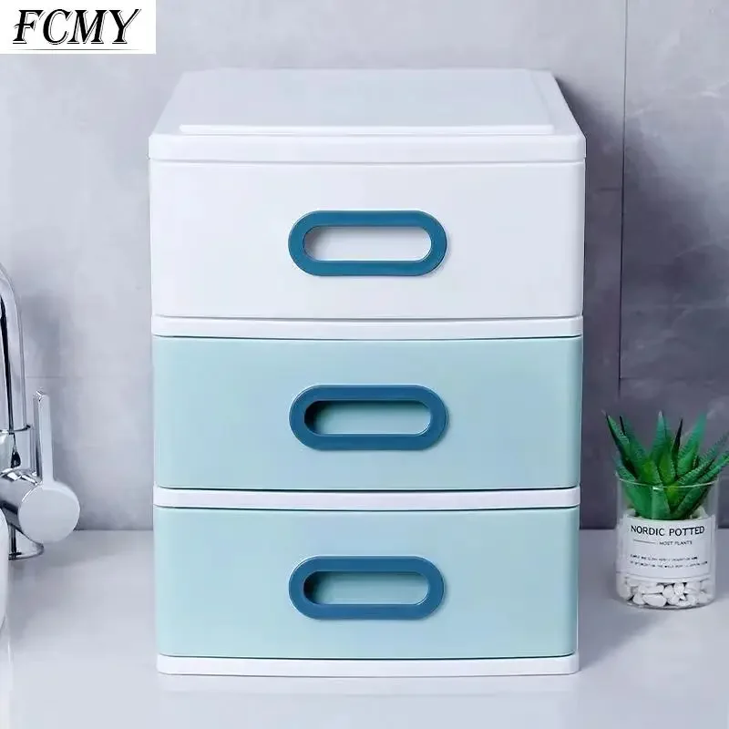 Imagem -06 - Transparente Desktop Storage Box tipo de Gaveta Sundries Holder Cosmetic Box Makeup Jewelry Organizer Camadas