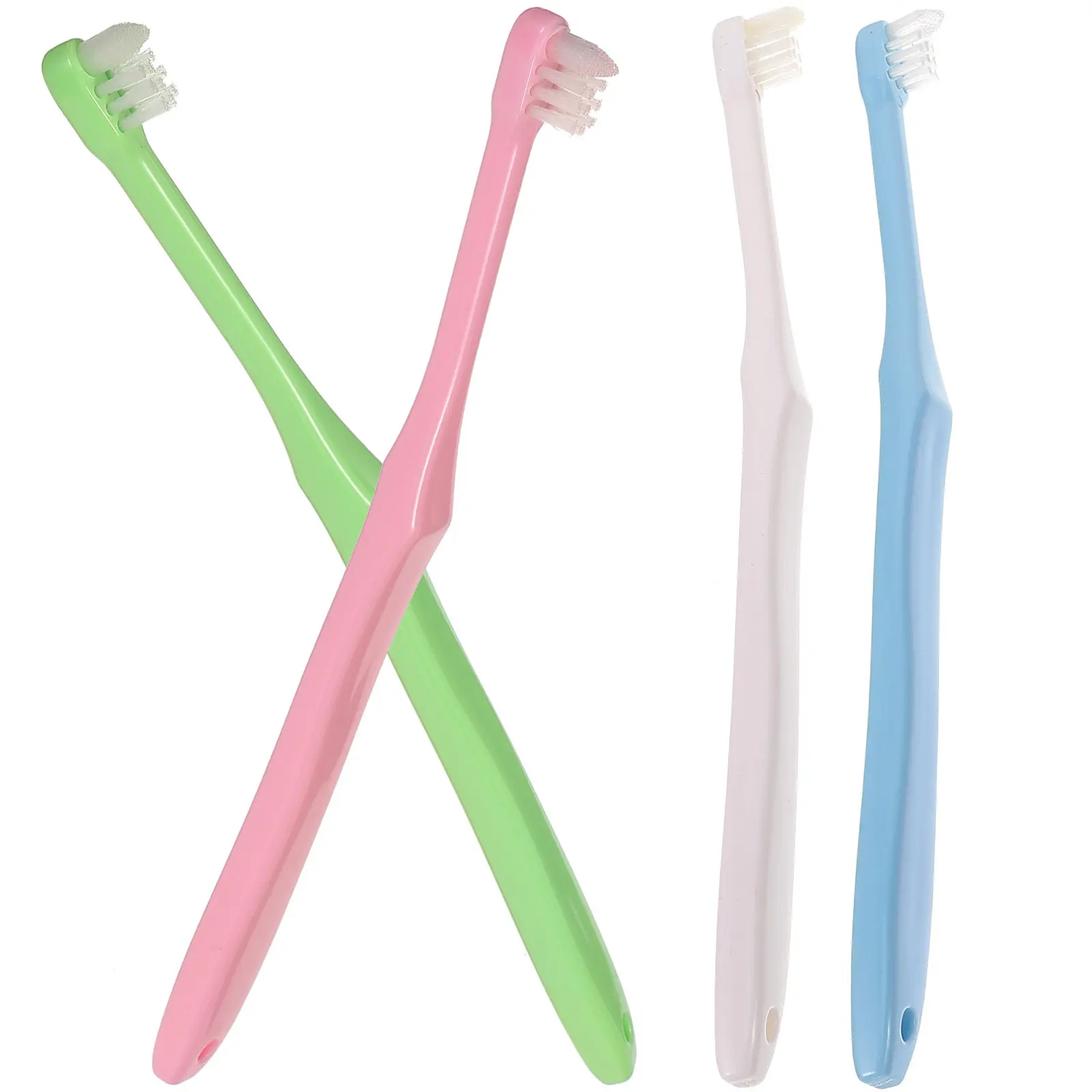 

4Pcs Interdental Brushes Daily Use Manual Toothbrushes Small Head Ergonomic Tapered Toothbrushes Portable Household Oral