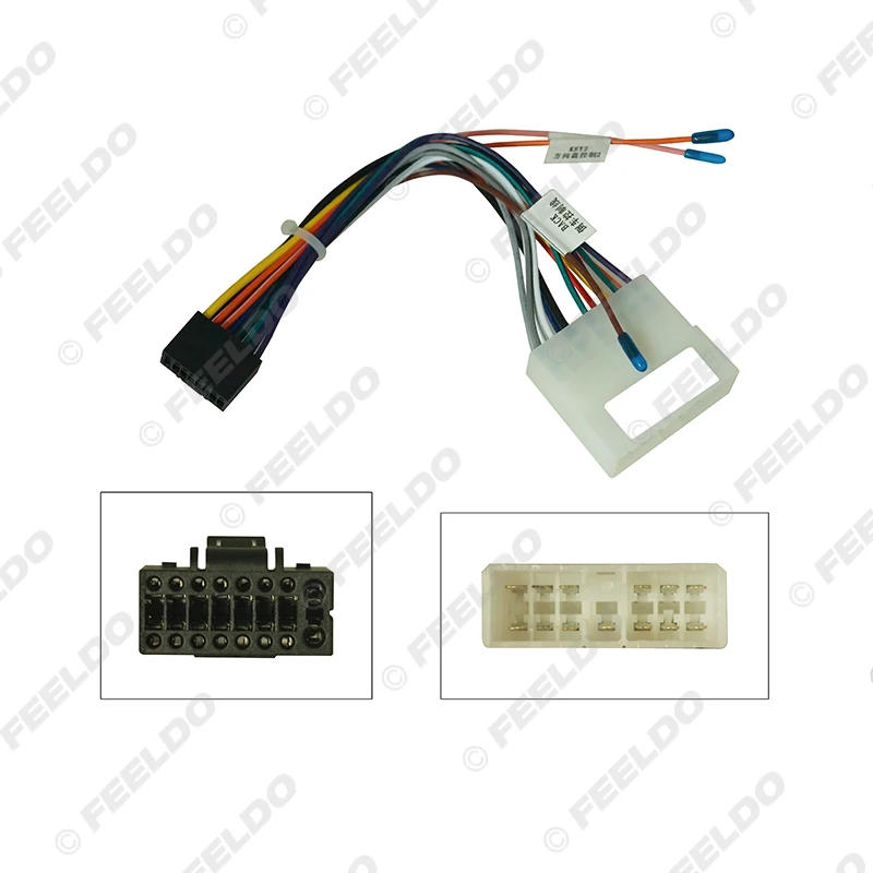 3Pcs Car Audio Wiring Harness For Wuling Rong guang 04-08 Aftermarket 16pin CD/DVD Stereo Installation Wire Adapter