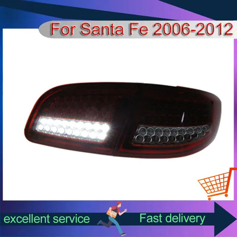 Car Taillight For Hyundai Old Santa Fe 2006-2012 Upgrade LED Daytime Running Brake Reverse Light Refit Assembly Auto Accessories