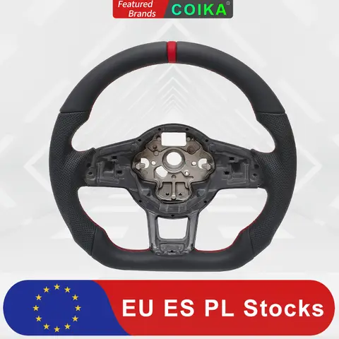 Original-Lenkrad-Upgrade, geeignet für Volkswagen Golf 7, 7,5 GTI, perforiertes Leder, Kohlefaser-Material, Autozubehör