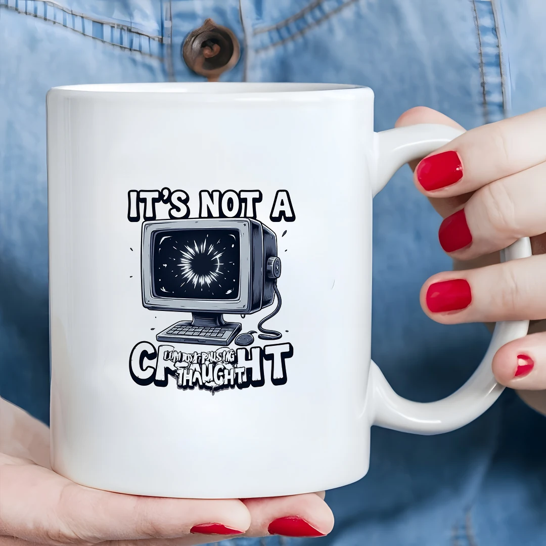 

11oz cartoon computer monitor mug IT'S NOT A CRIMINAL THOUGHT Kids Office Home Christmas Gift