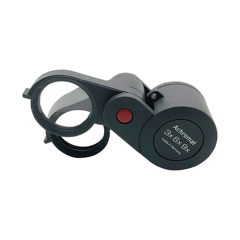 Eschenbach 3-in-1 German Folding Loupe 23mm Achromatic Triplet Lens 3x/6x/9x Magnification Jewelers Pocket Magnifier
