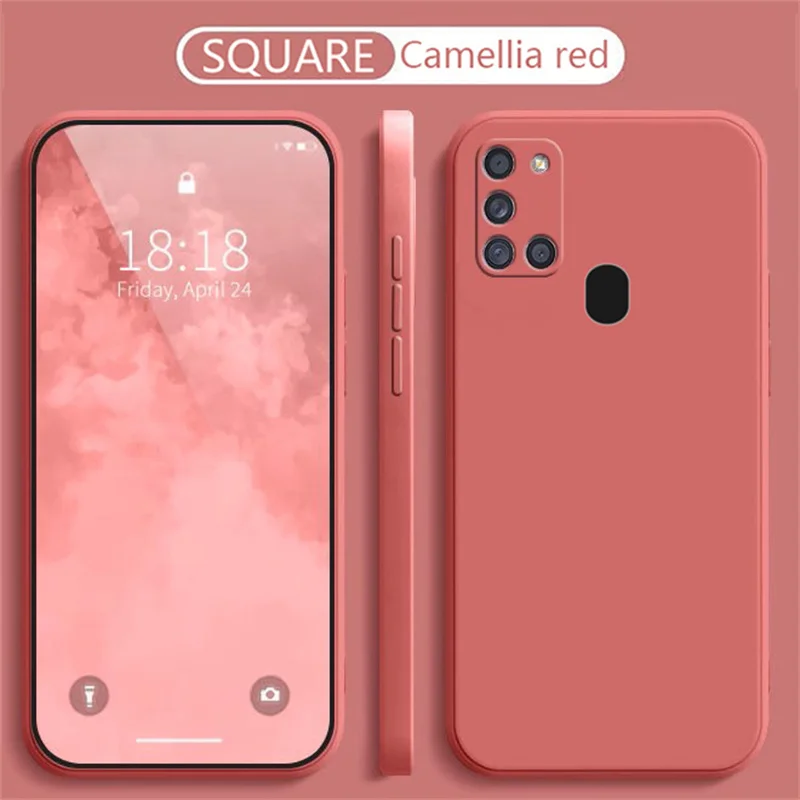 

Square Liquid Silicone Phone Case for Samsung Galaxy A21S A22 A31 A32 A41 Soft Camera Protective Shockproof Back Cover