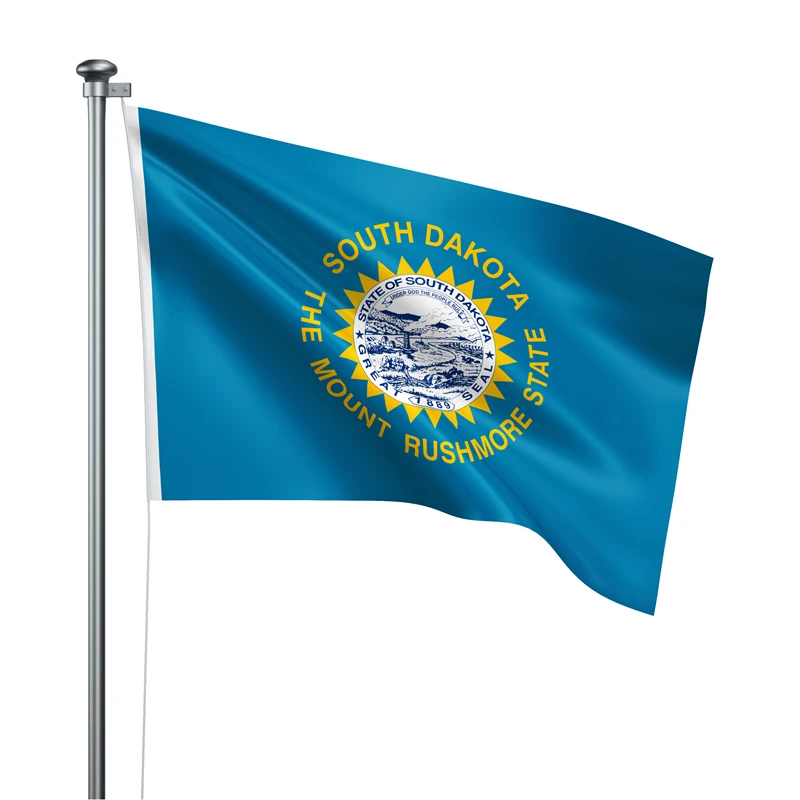 Gaslight Gatekeep Girlboss 5' x 3' South Dakota State Flag Banner Polyester with Brass Grommets 150cm x 90cm