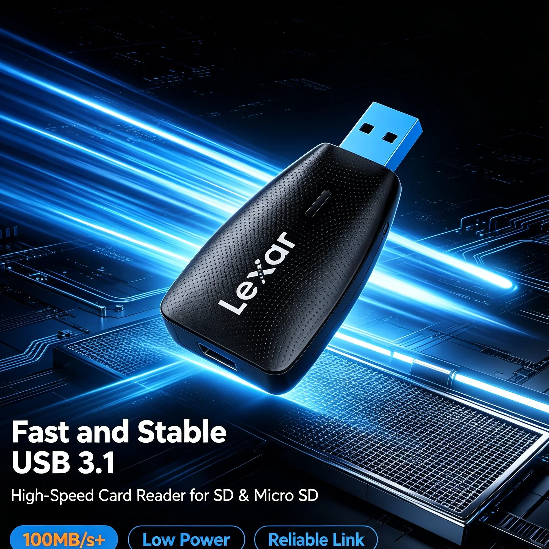 Lexar Cardreader USB3.1 Memory Card Adapter For SD Micro SD TF Cards For PC Laptop Computer Use