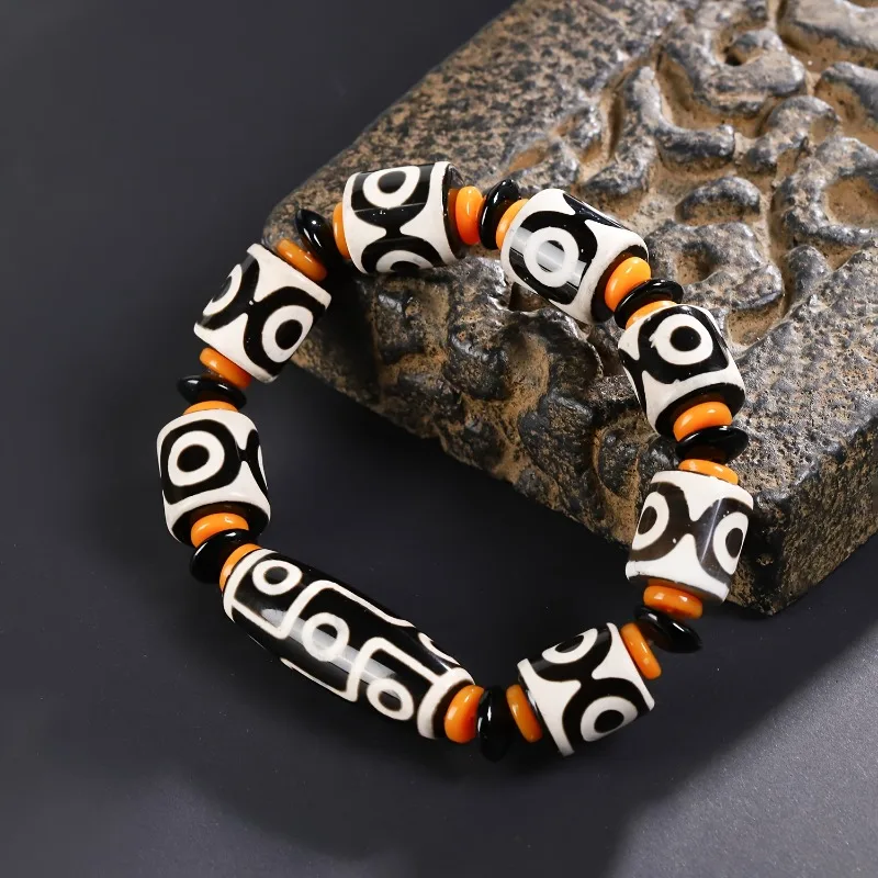 

Natural Agate Dzi Bead Bracelet, Ethnic Style Bracelet, Recommended Holiday Gifts.