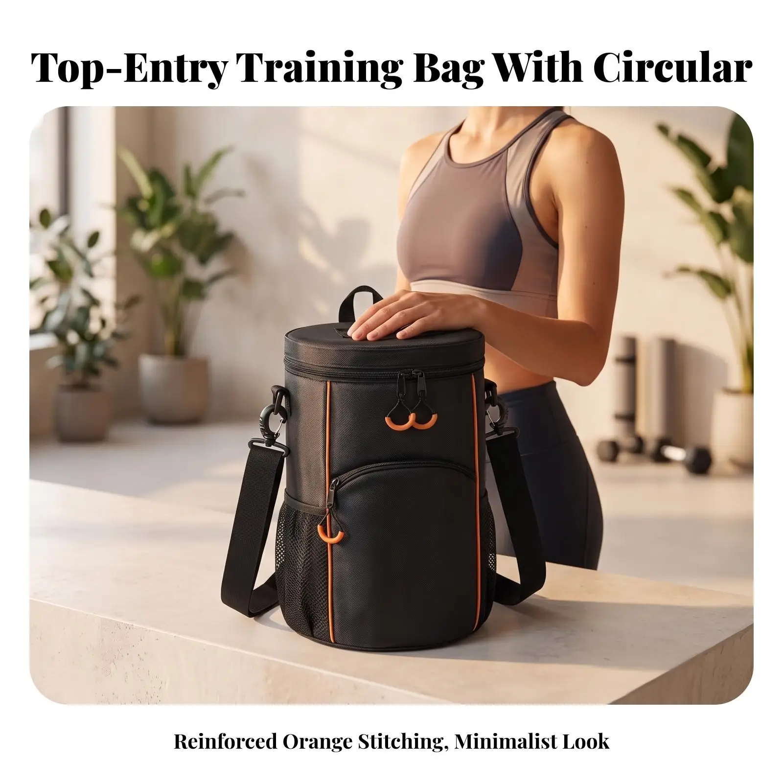Basketball Sports Backpack for Men with Zipper Top Closure and Adjustable Strap Oxford Cloth Black