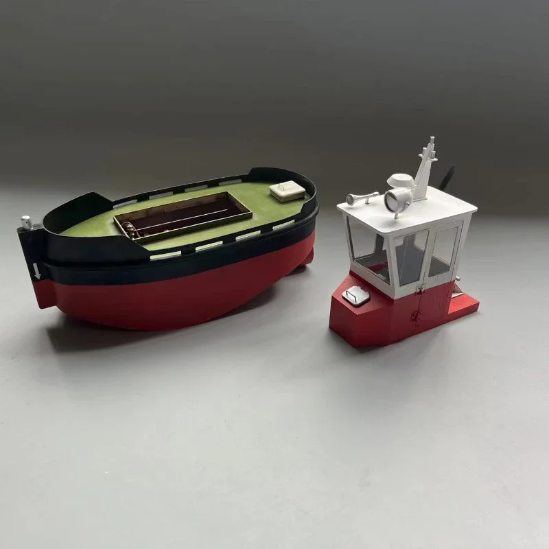 1/18 RC Mini Little Otter Tugboat Model Kit DIY Hand-assembled Ship Model Toy Gift Remote Control Tugboat Model Resin Kit