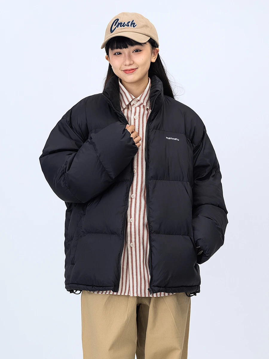 

Mannstu зимнее хлопковое пальто Jaet Street Sle, повседневное женское пальто с воротником-стойкой, рабочая одежда для пар, длинная свевая молния, чистый цвет