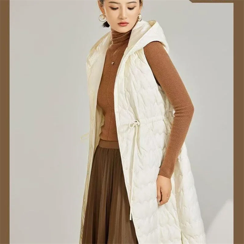 Korean Women Large Size 5XL Cotton Padded Vest Tops Female Light Thin Parkas Waistcoat Coat Ladies Hooded Down Cotton Sleeveless