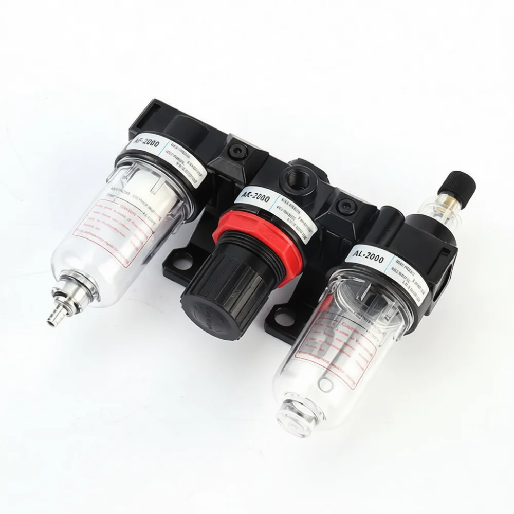 AFC2000 Pneumatic Air Preparation System Filter Regulator Lubricator Combo Compressor Pressure Gauge Water Oil Separator