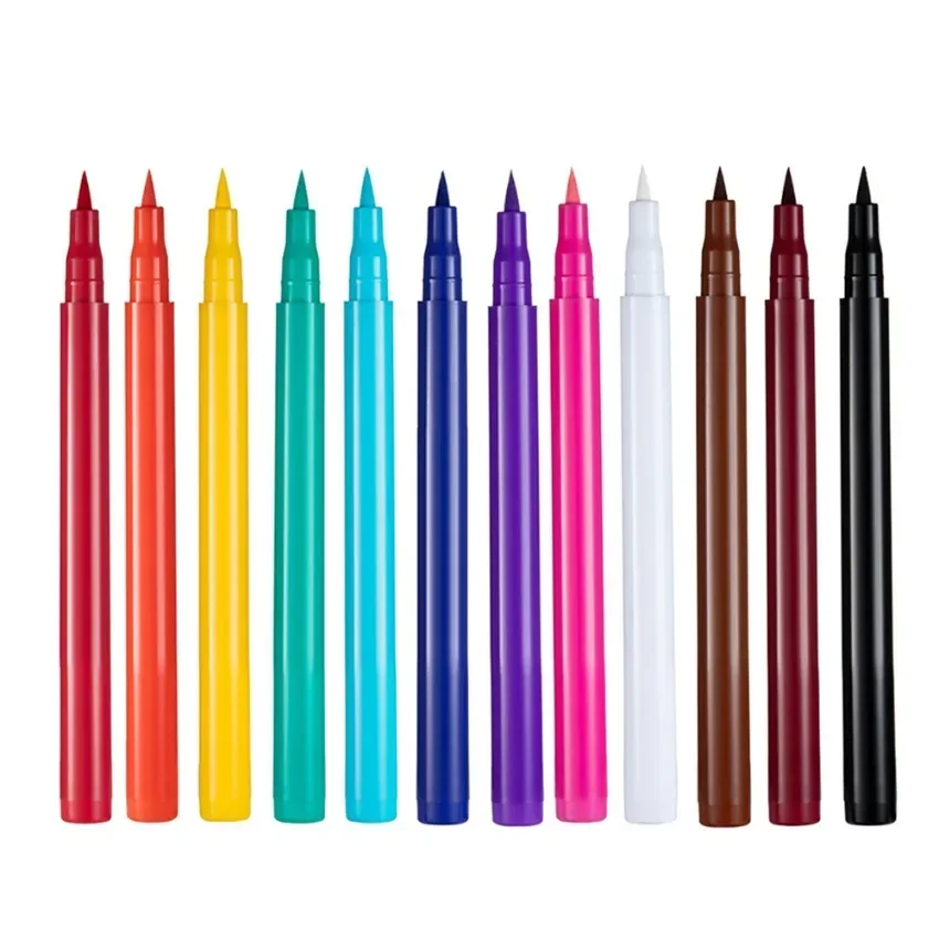 

12-цветная подводка для глаз с индивидуальным логотипом, пигмент, долговечный, не размазывающийся, быстросохнущий, для макияжа под частной маркой, без жестокости, черная упаковка