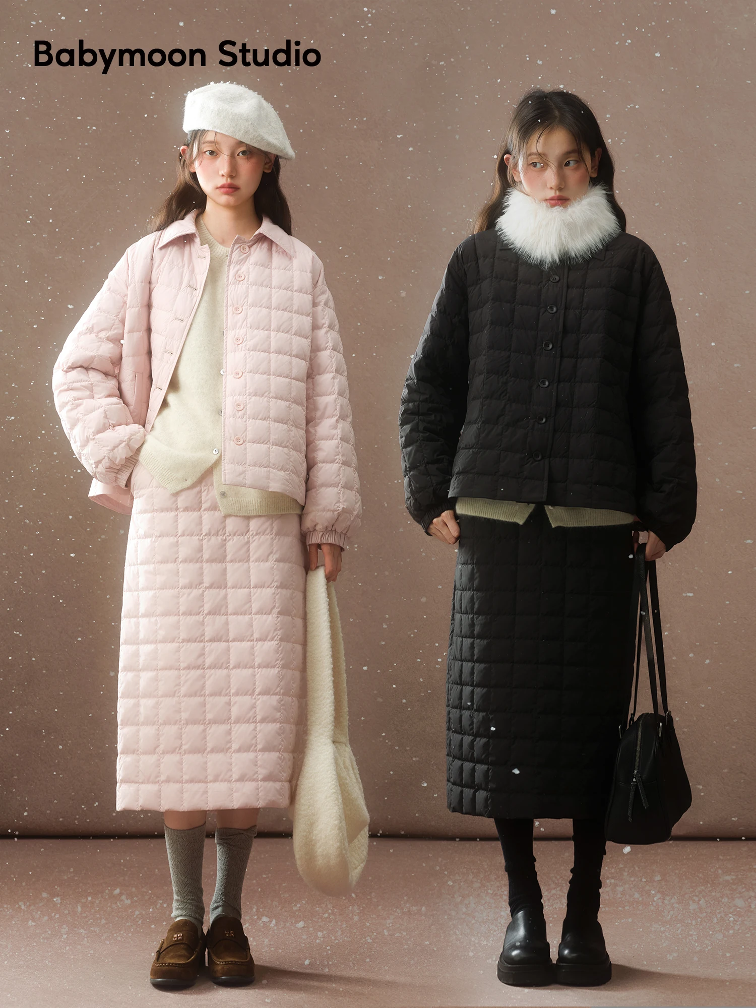 

Babymoon 90% белый утиный пух Легкая короткая пуховая куртка женская, новый стиль, повседневная, свободного кроя, теплая, с отложным воротником, длинный рукав