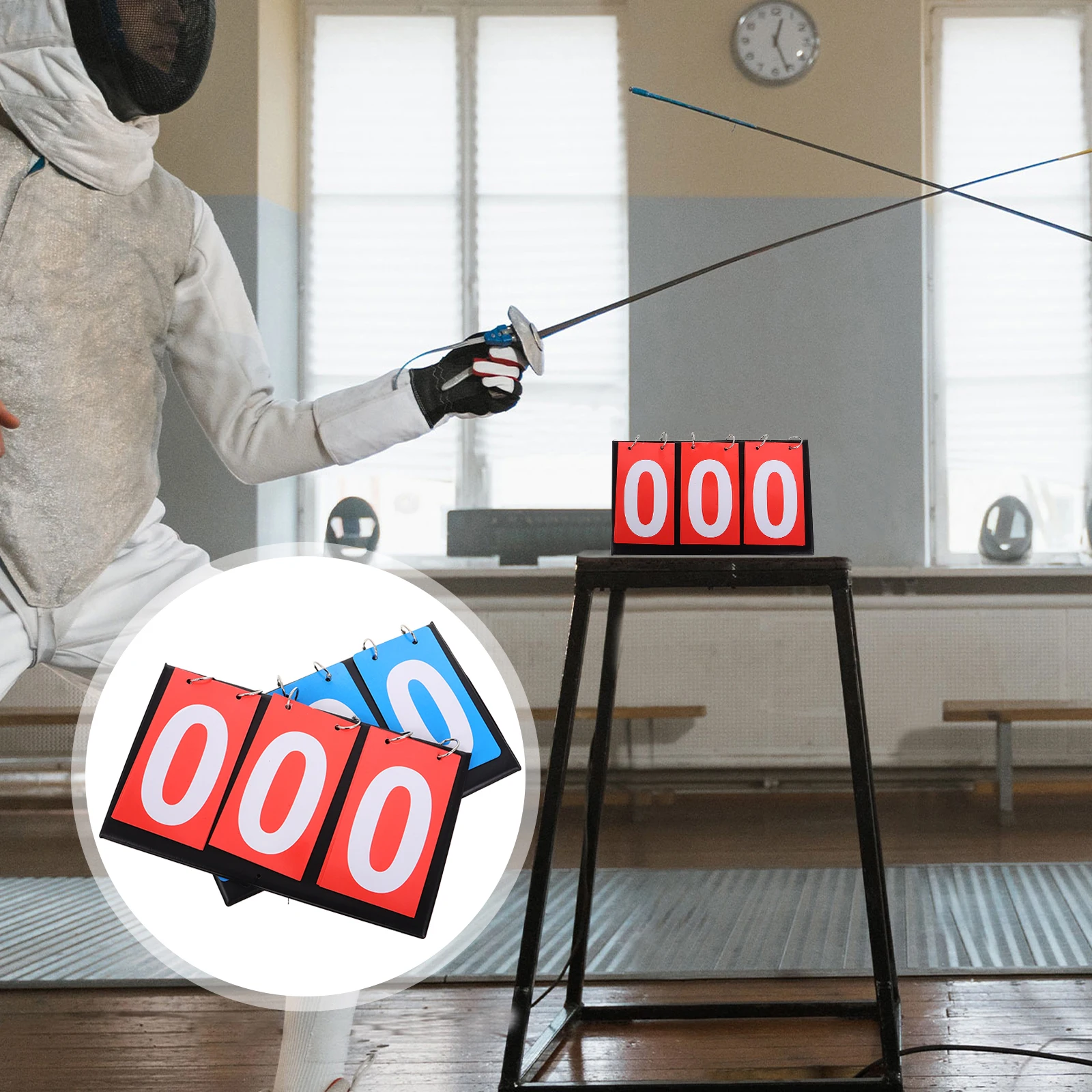 

2pcs Portable 3- Tabletop Flip Scoreboard For Basketball Table Tennis Volleyball Softball Hockey Sports Use Reliable