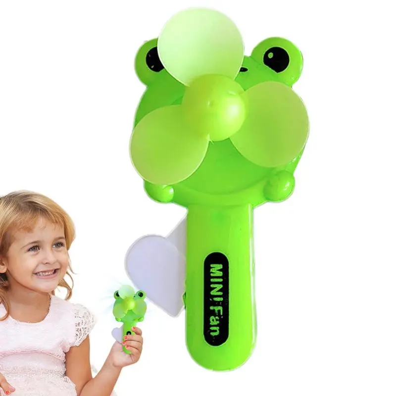 Cartoon Fan Hand Pressure Fan Children's Toy Cute Frog Bear Mini Student Portable Handheld Manual Classroom Small Fans